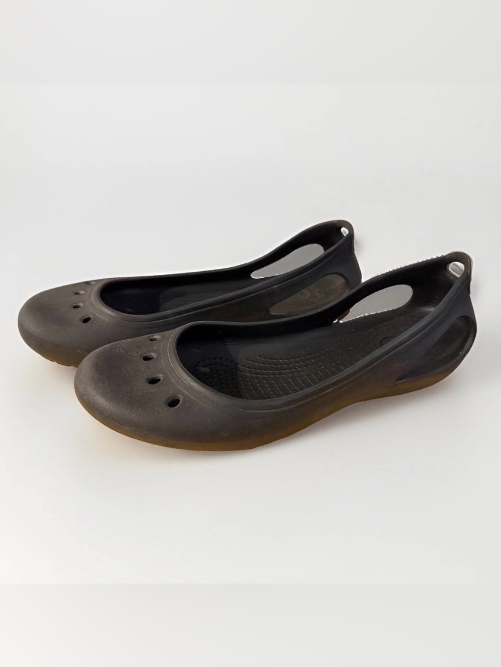 CROCS Slip On Black Kadee Slingback Flats Women’s Size 9 Comfort Shoes